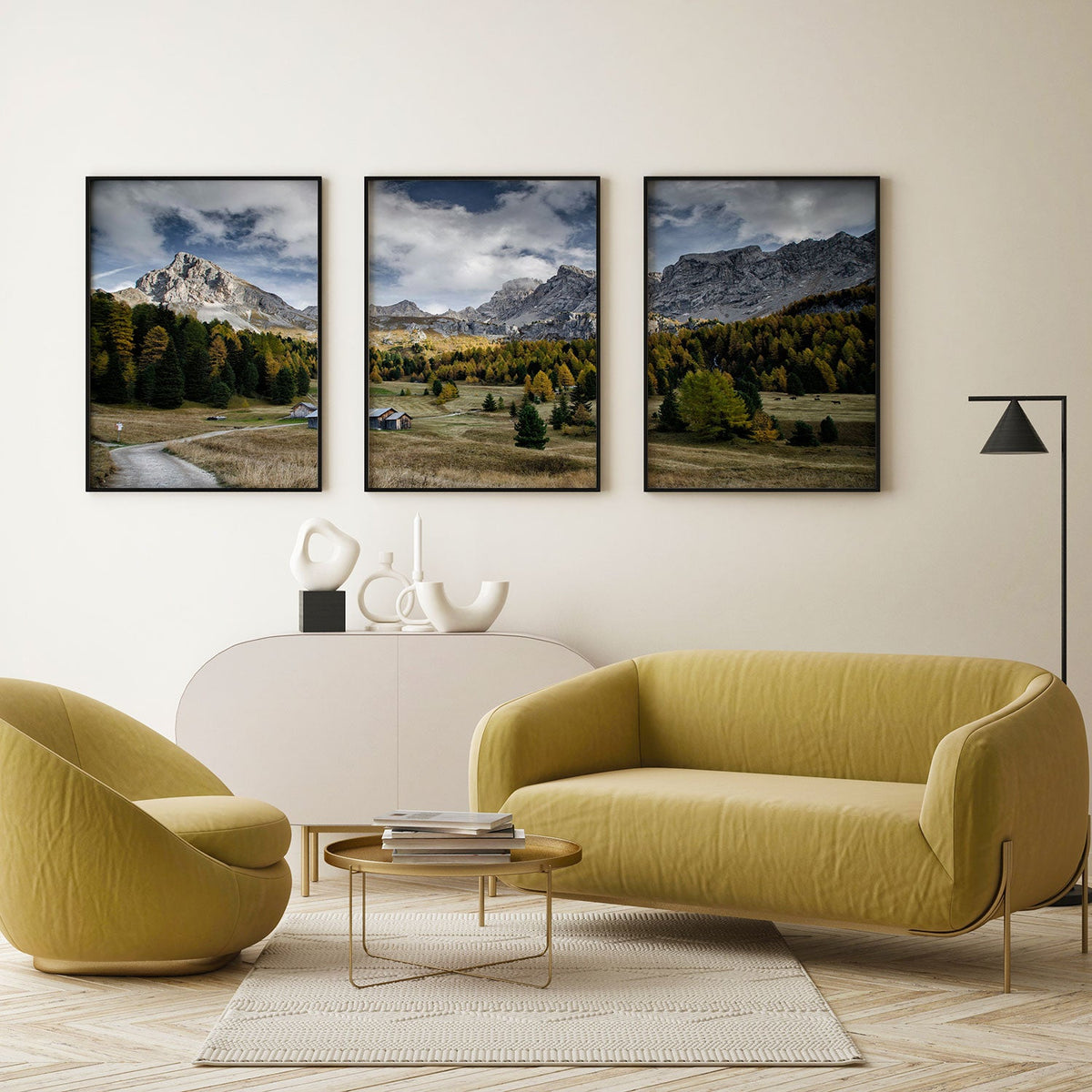 Mountain view, Set of 3, Set of Three Paintings