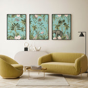 Tropical vintage botanical landscape, Set of 3, Set of Three Paintings – image 2