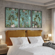 Tropical vintage botanical landscape, Set of 3, Set of Three Paintings – image 3