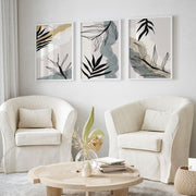 Boho Leaves Abstract Minimal, Set of 3, Set of Three Paintings – image 4