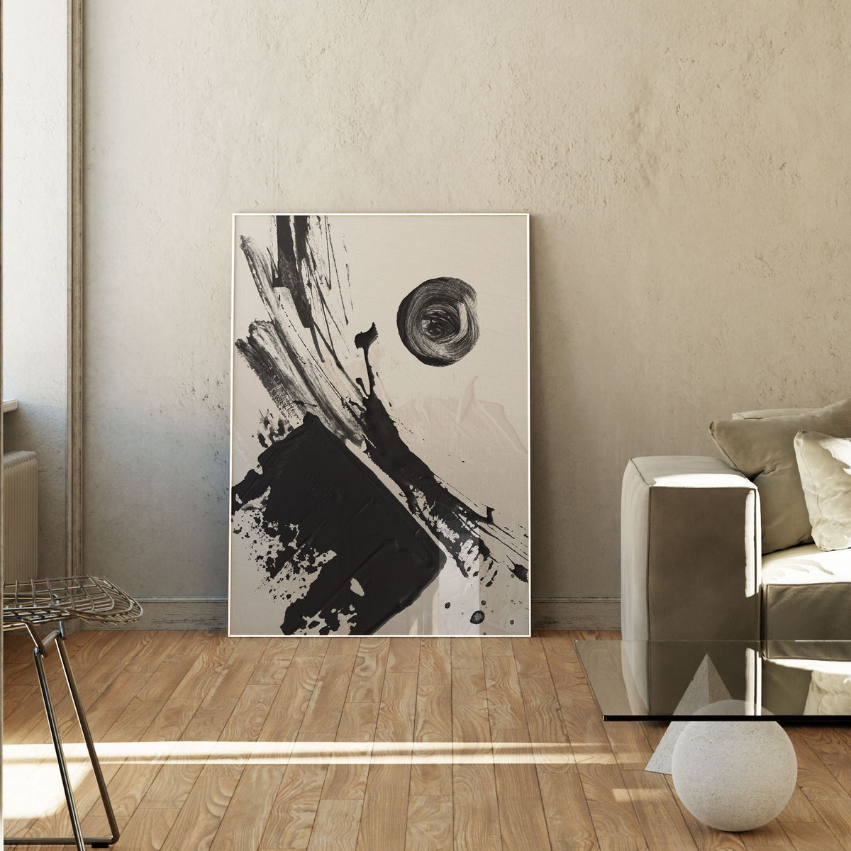 Coal 3, Black and white Painting