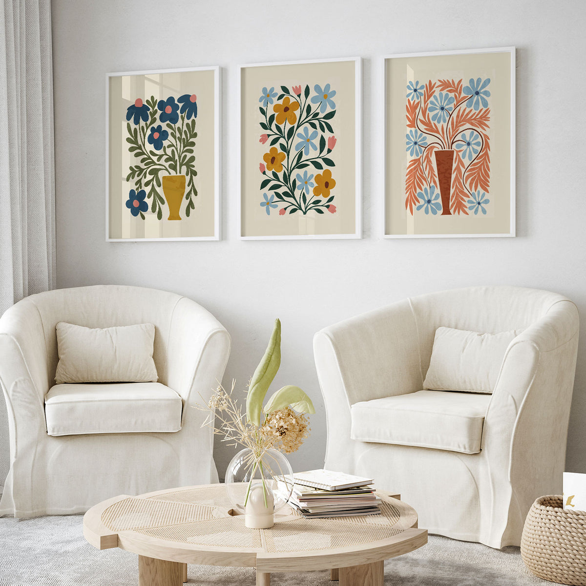 Boho Flowers Botanical Modern Minimalist