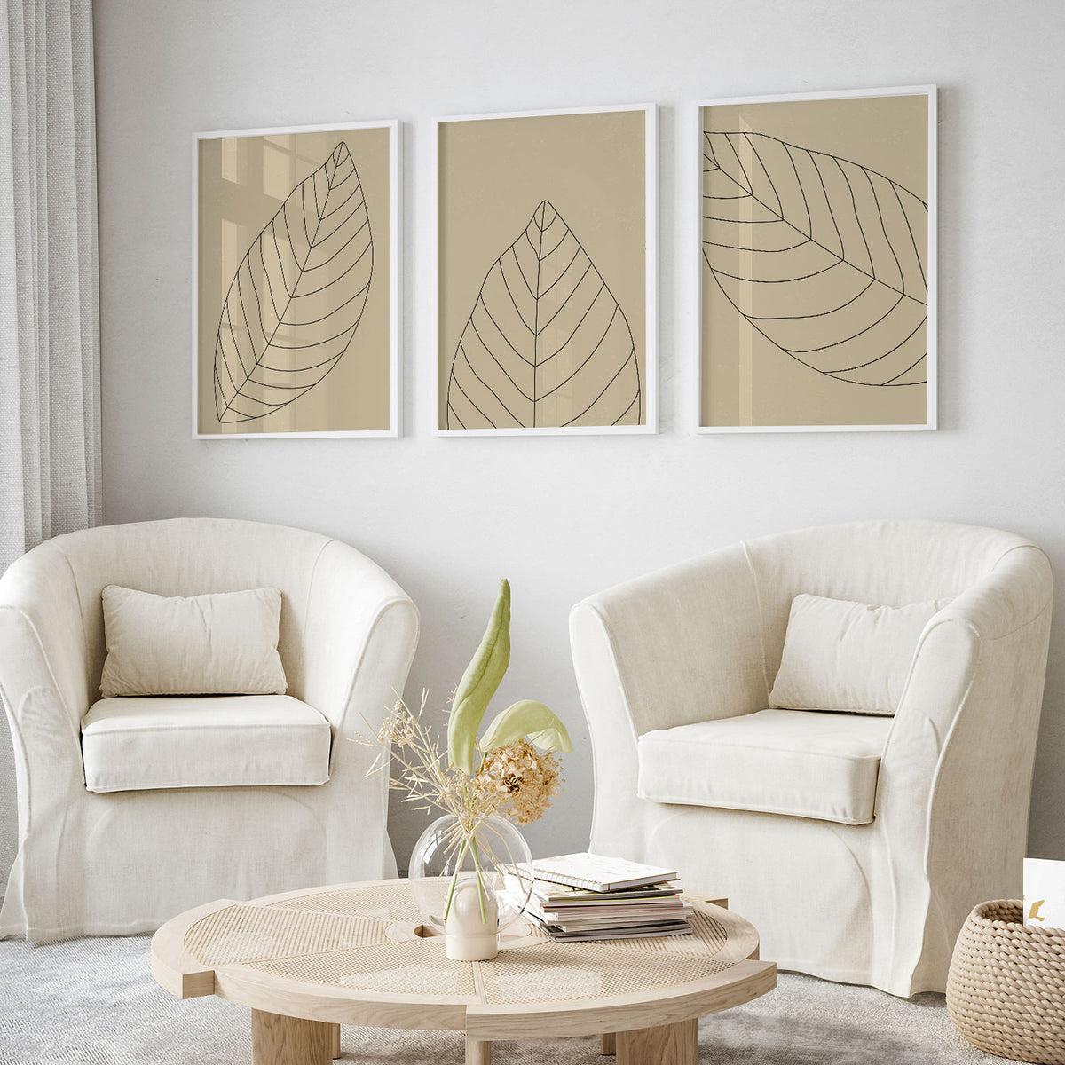Neutral Leaf Line Art