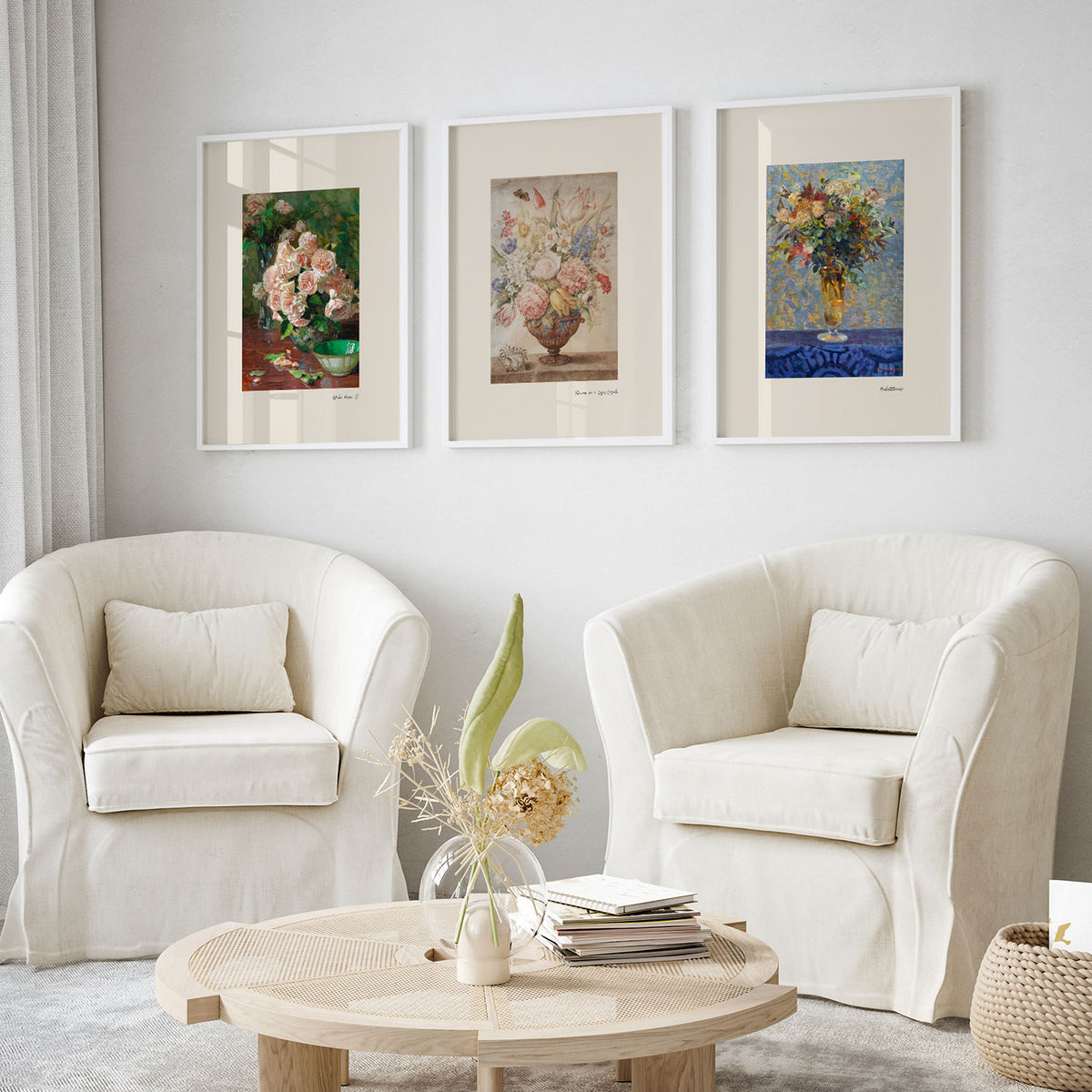Still Life Flowers Set Modern Posters
