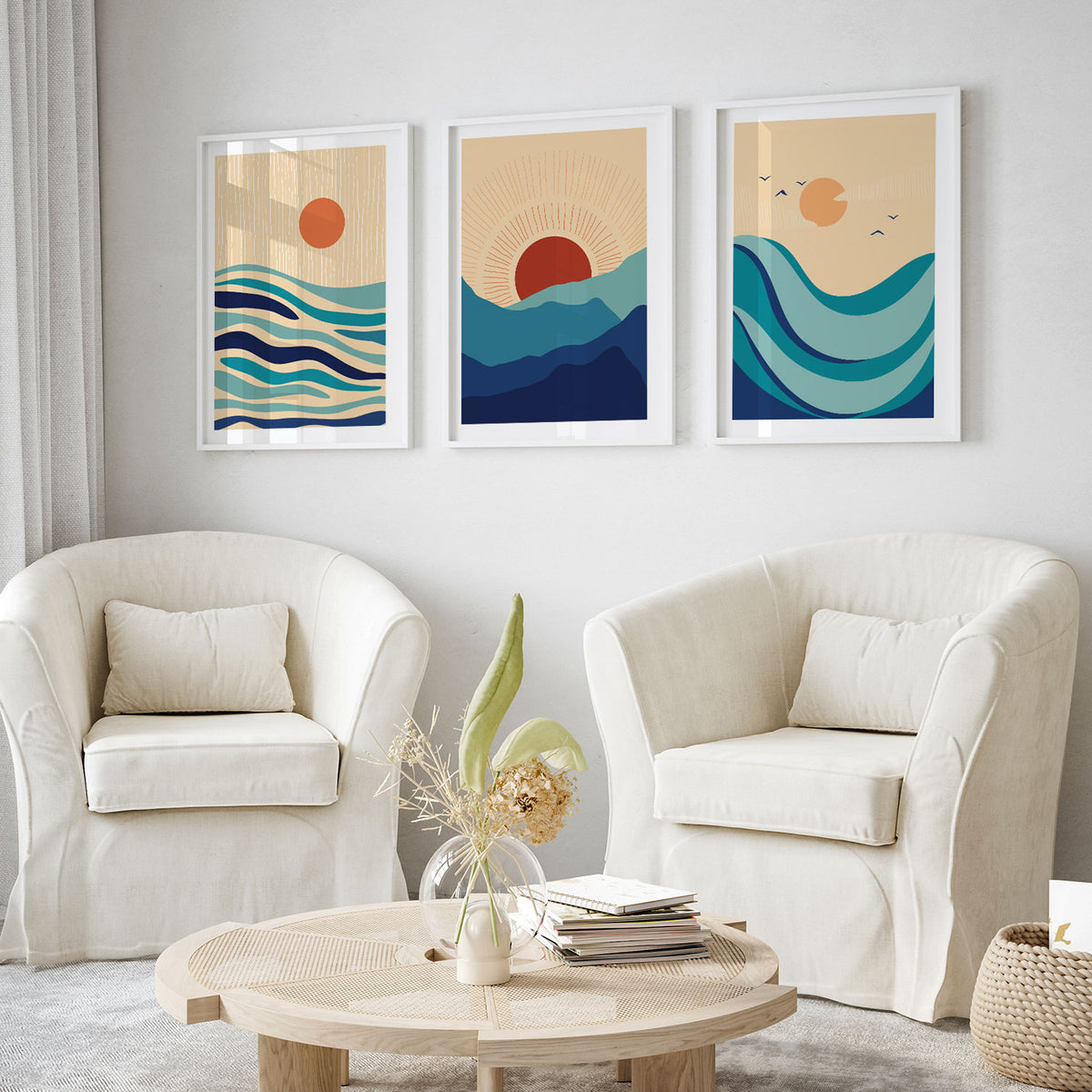 Sunset Minimalist Waves & Tides