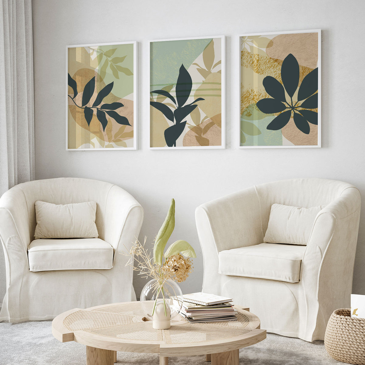 Tropical Boho Leaves Green Fresh