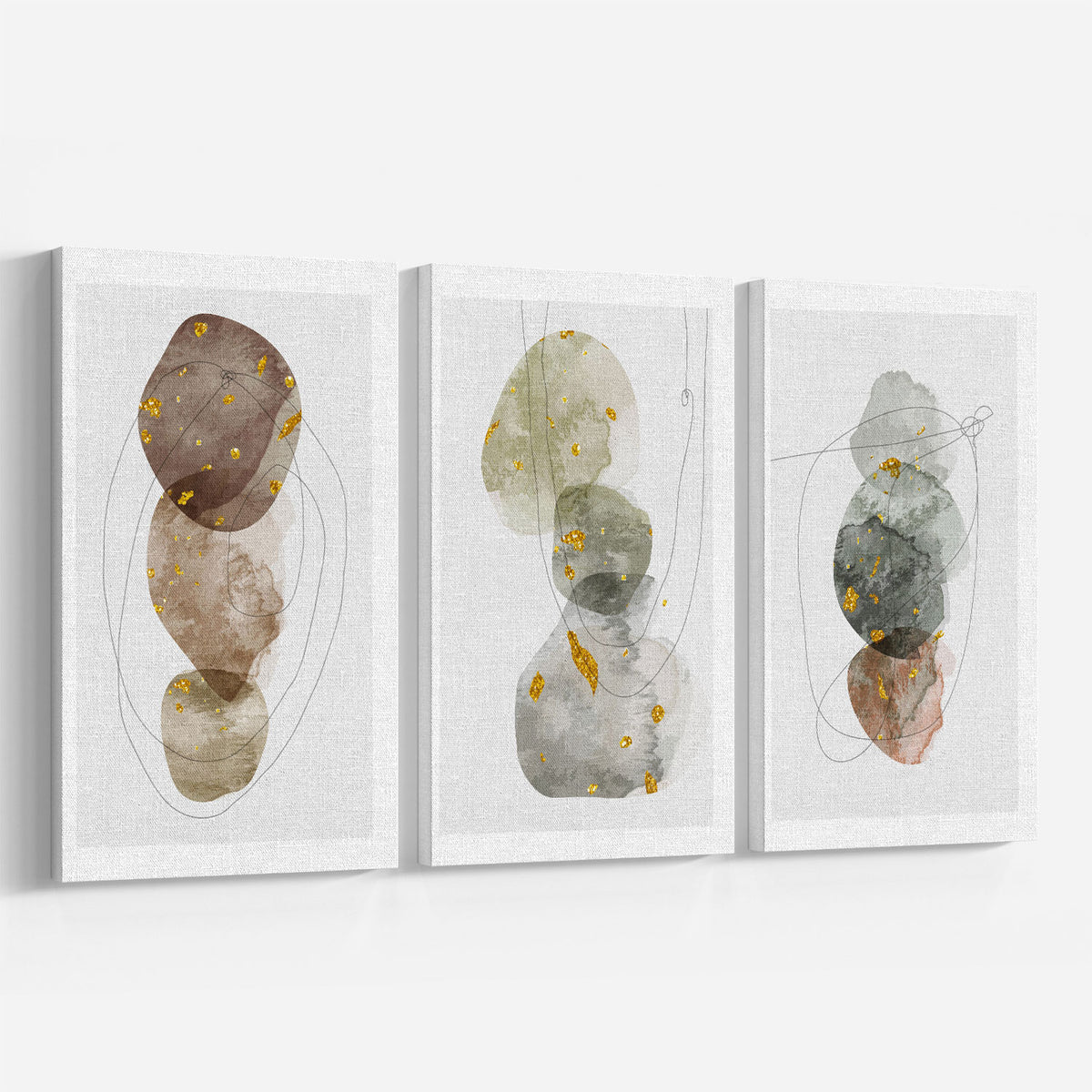 Abstract Geometry Watercolor Style Modern Art