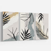 Boho Leaves Abstract Minimal, Set of 3, Set of Three Paintings – image 5