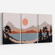 Boho wall art, Abstract Landscape Mountain Trees, Boho Decor Minimalist art – image 2