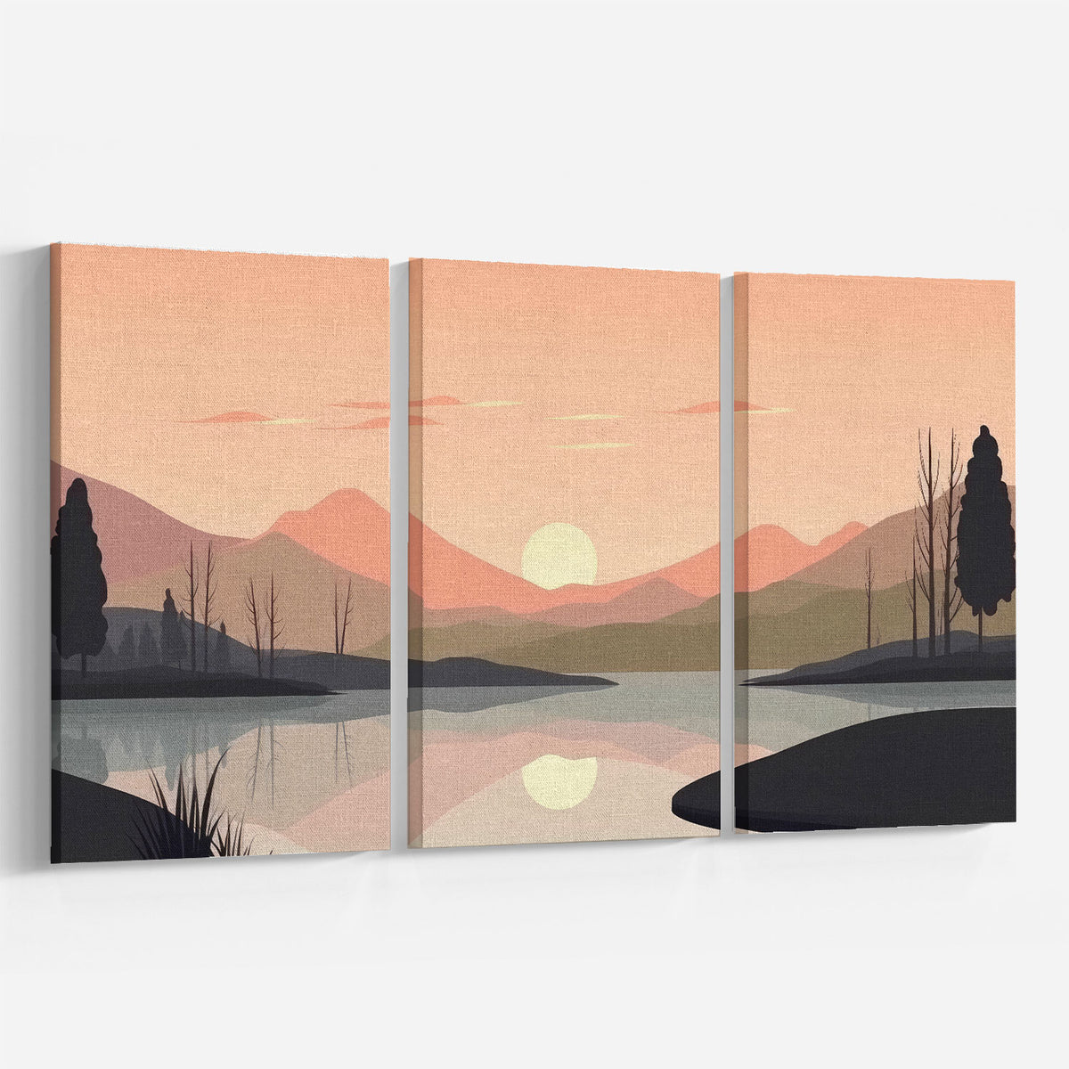 Minimalist Sunset Mountains Range