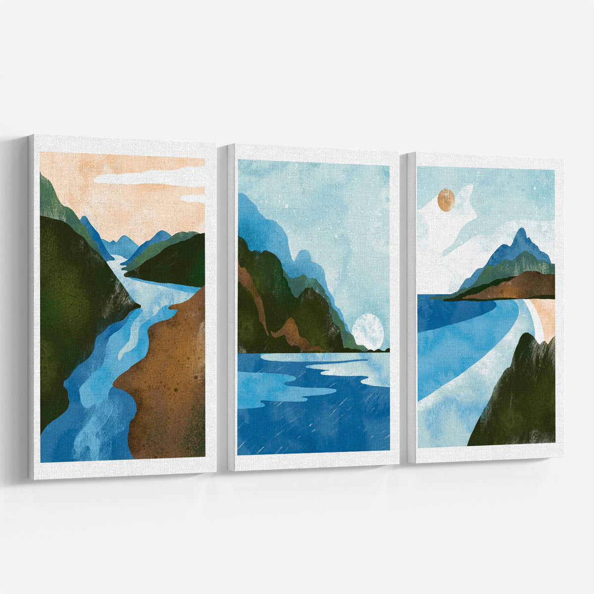 Scandinavian Style. Abstract Geometric Mountain Landscape II