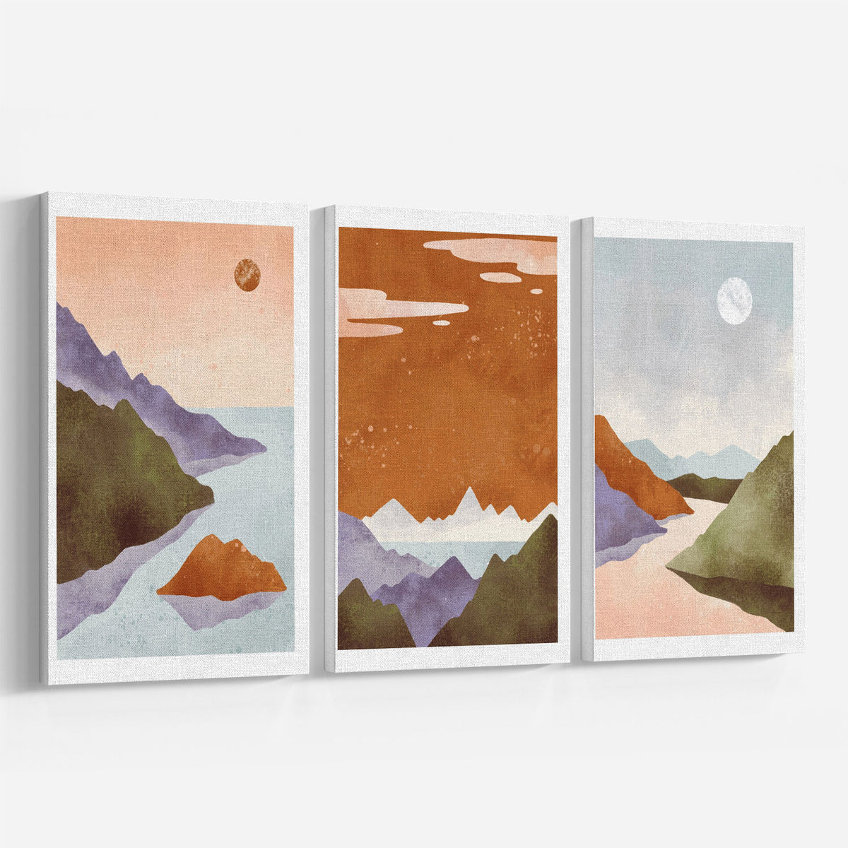 Scandinavian Style. Abstract Geometric Mountain Landscape