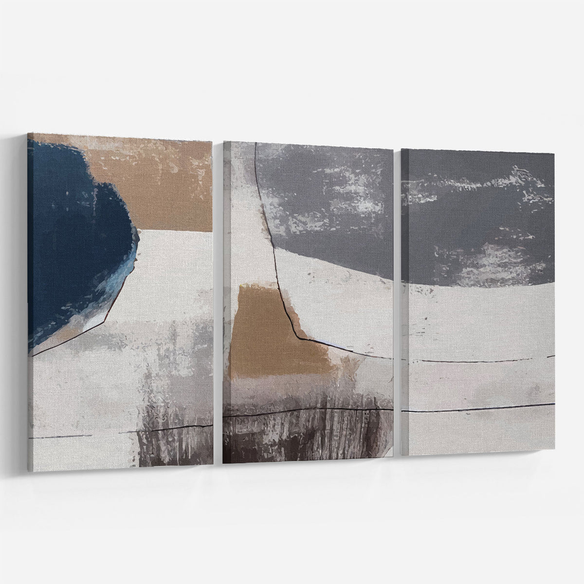 Set of 3 Abstract Grey Abstract