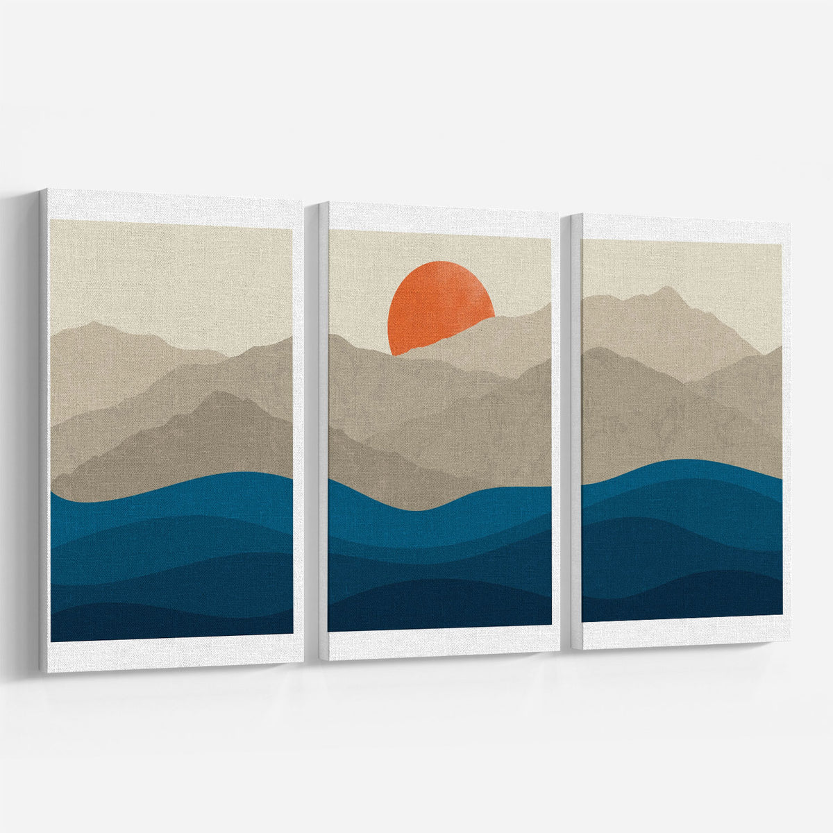 Sunset Mountain and Water Minimalist