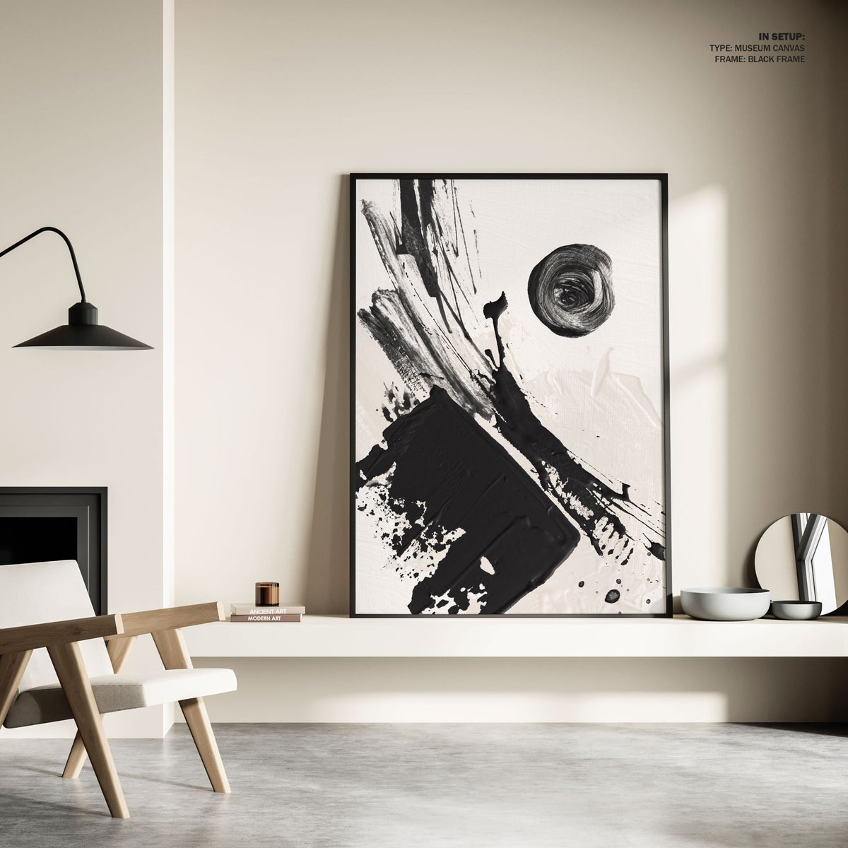 Coal 3, Black and white Painting