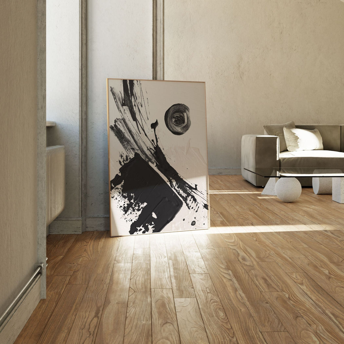 Coal 3, Black and white Painting