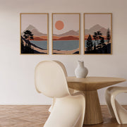 Boho wall art, Abstract Landscape Mountain Trees, Boho Decor Minimalist art – image 1