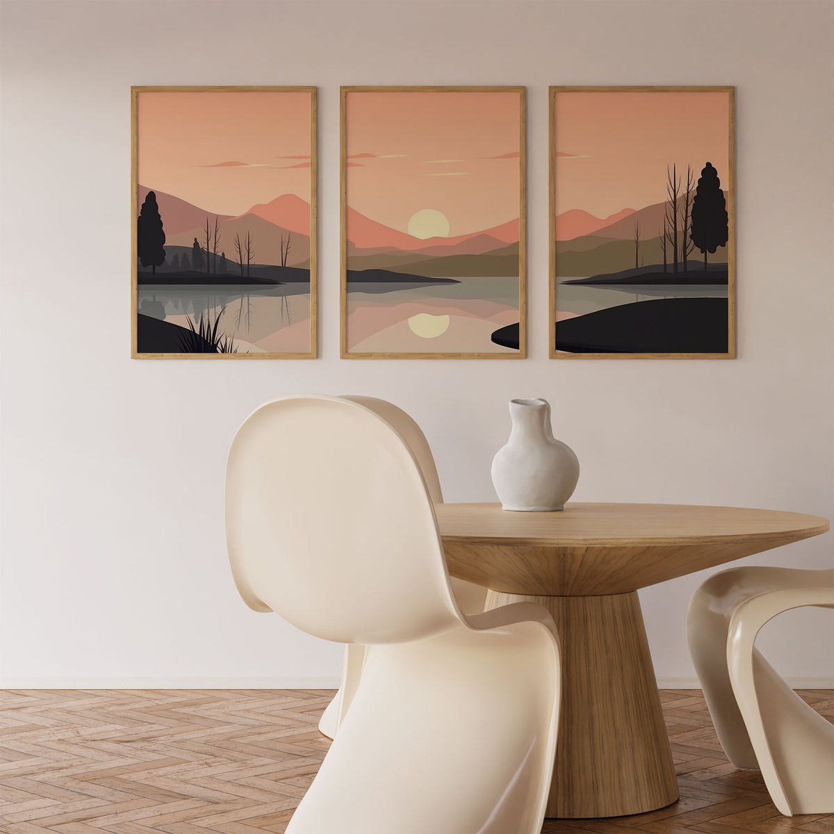 Minimalist Sunset Mountains Range