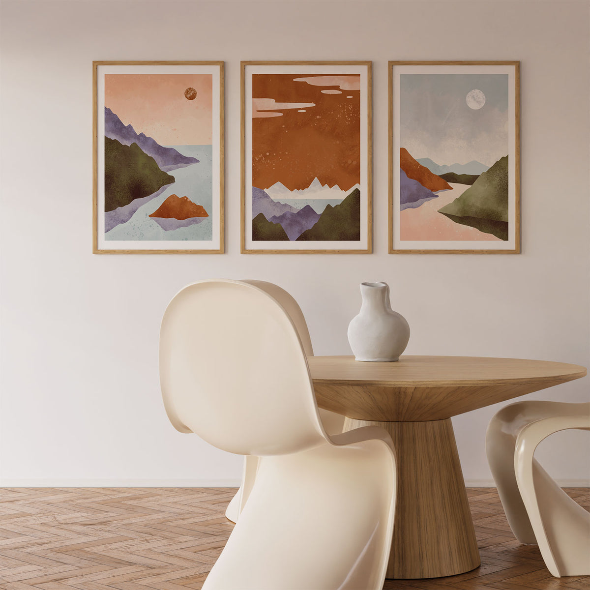 Scandinavian Style. Abstract Geometric Mountain Landscape