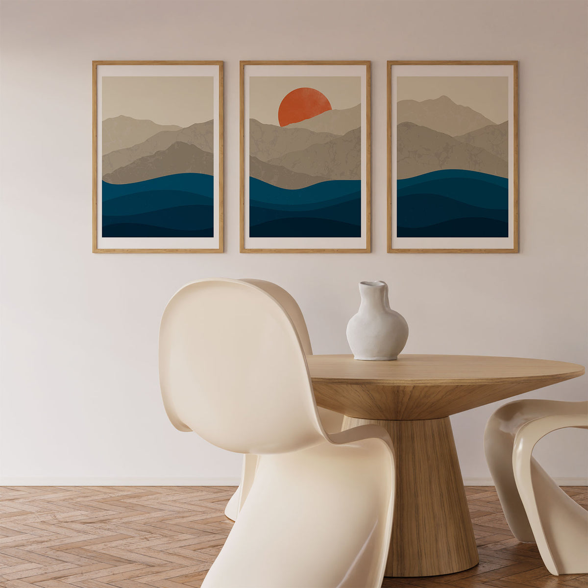Sunset Mountain and Water Minimalist