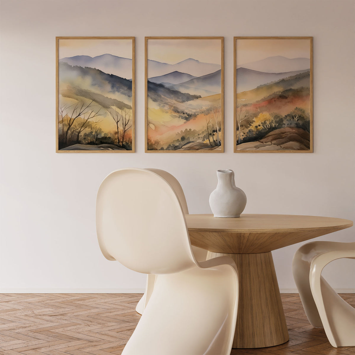Watercolor Mountain Forest