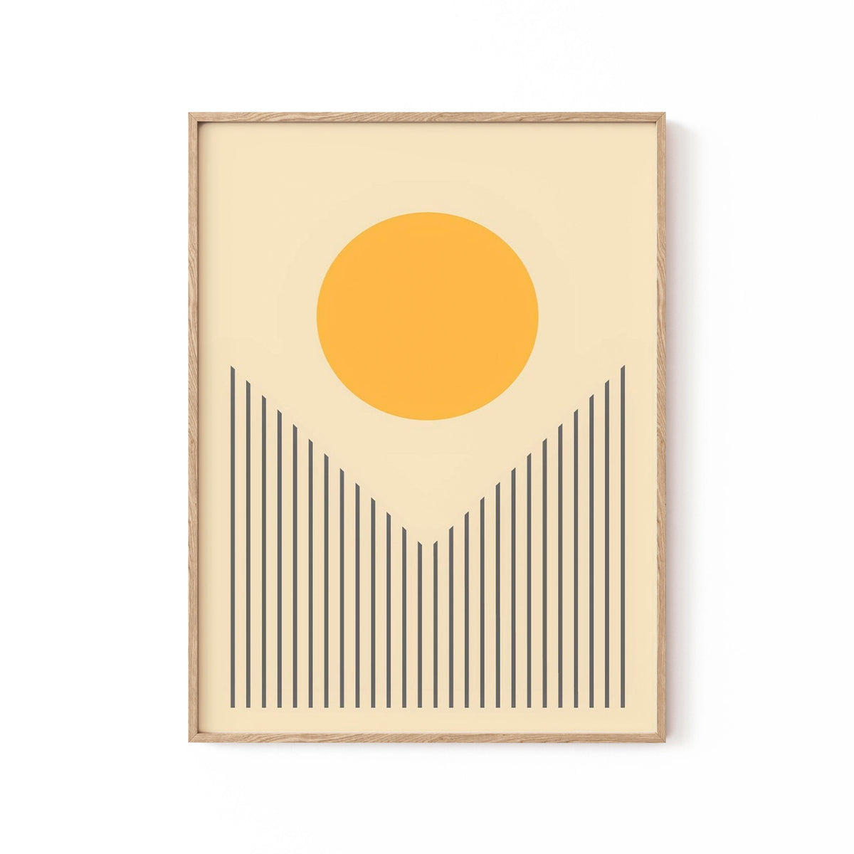 Minimalist Abstract Sun Dawn 1, Geometric Art Paintings