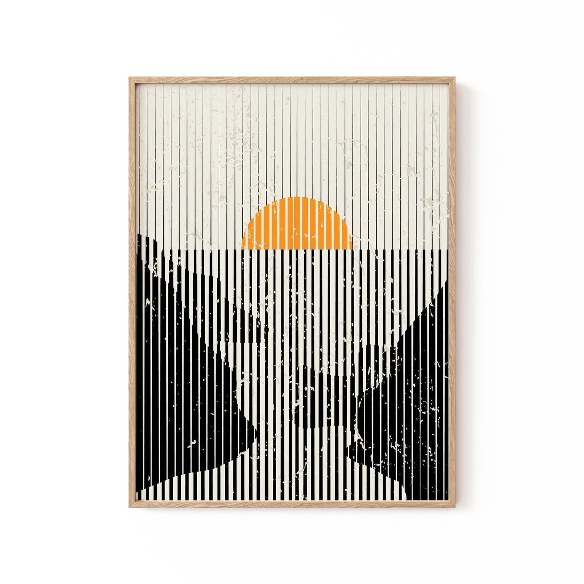 Mountains and Sun 01, Minimalist Art Painting