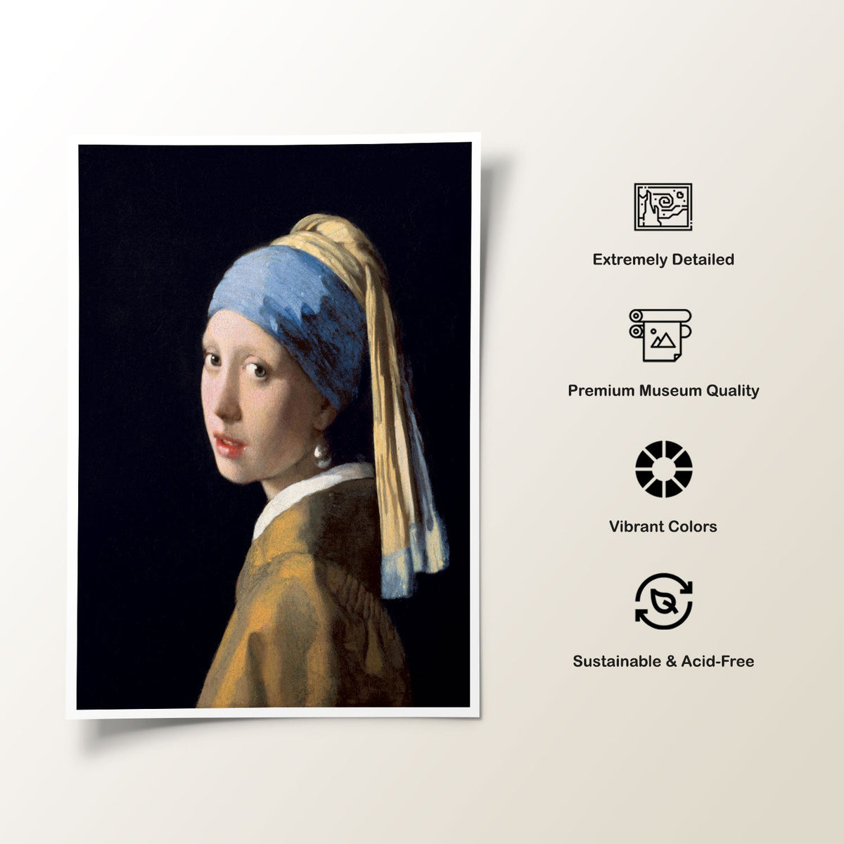 Girl with a pearl, Johannes Vermeer Painting
