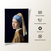 Girl with a pearl, Johannes Vermeer Painting – image 2