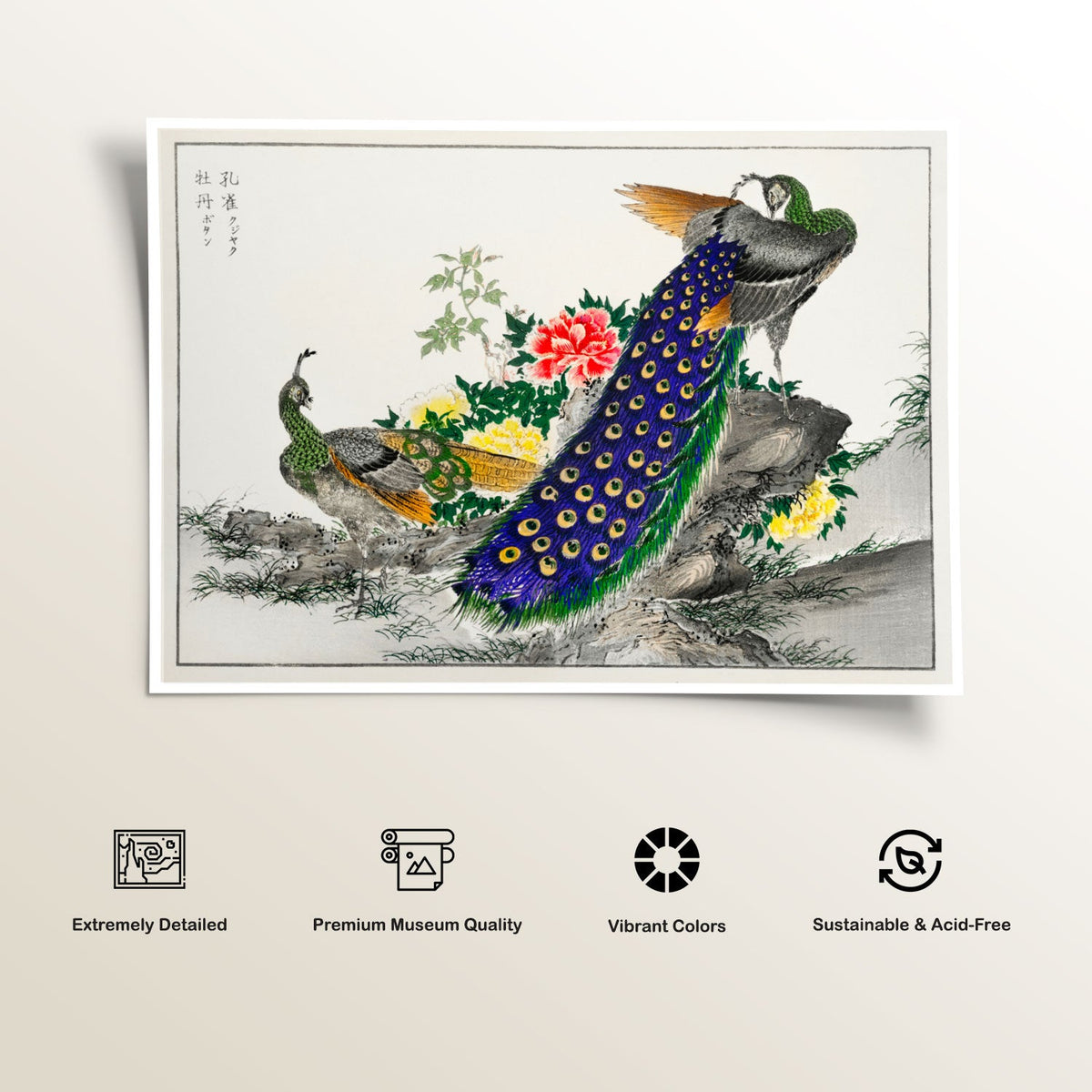 peacock and peony painting japanese art painting