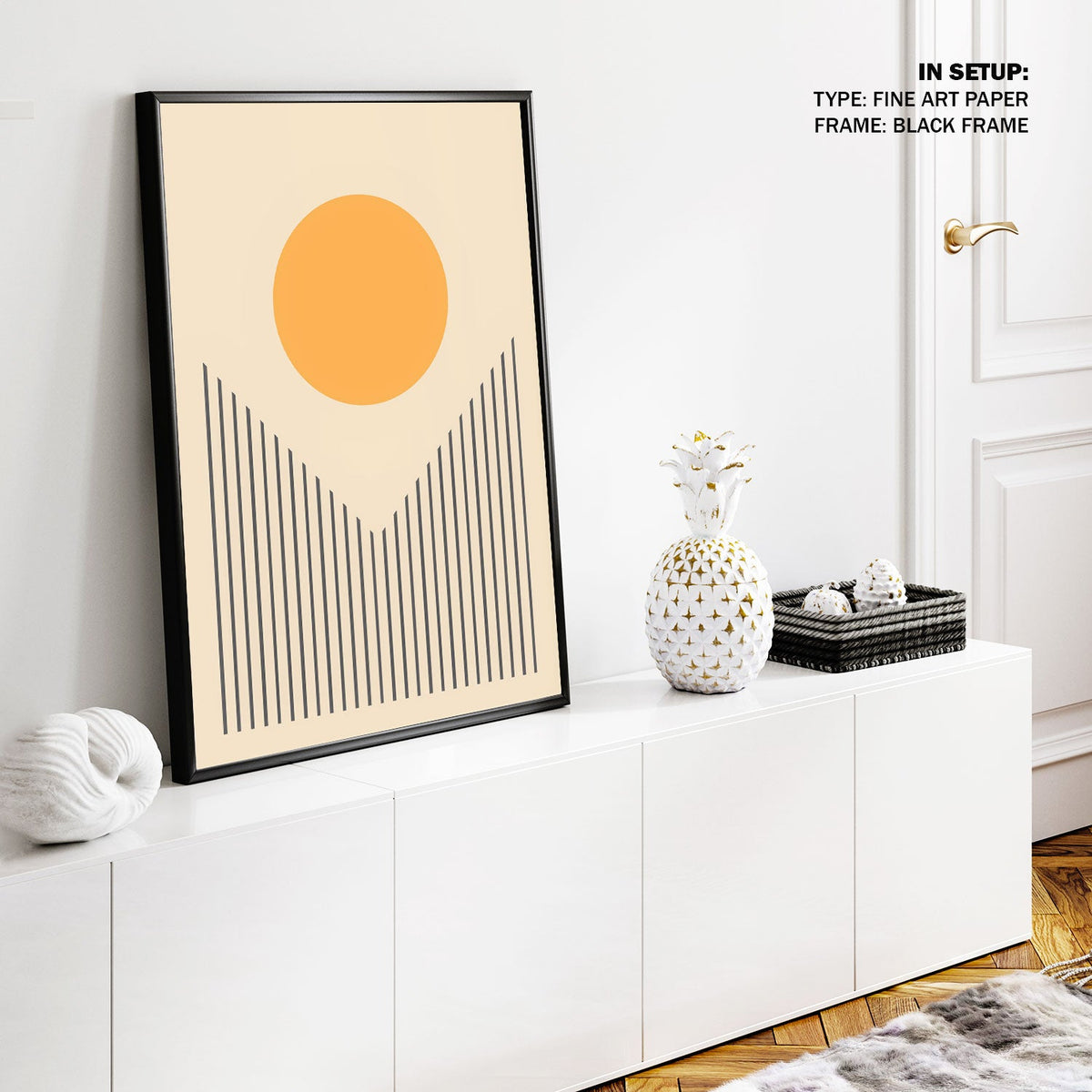 Minimalist Abstract Sun Dawn 1, Geometric Art Paintings