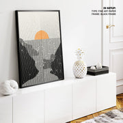 Mountains and Sun 01, Minimalist Art Painting – image 3
