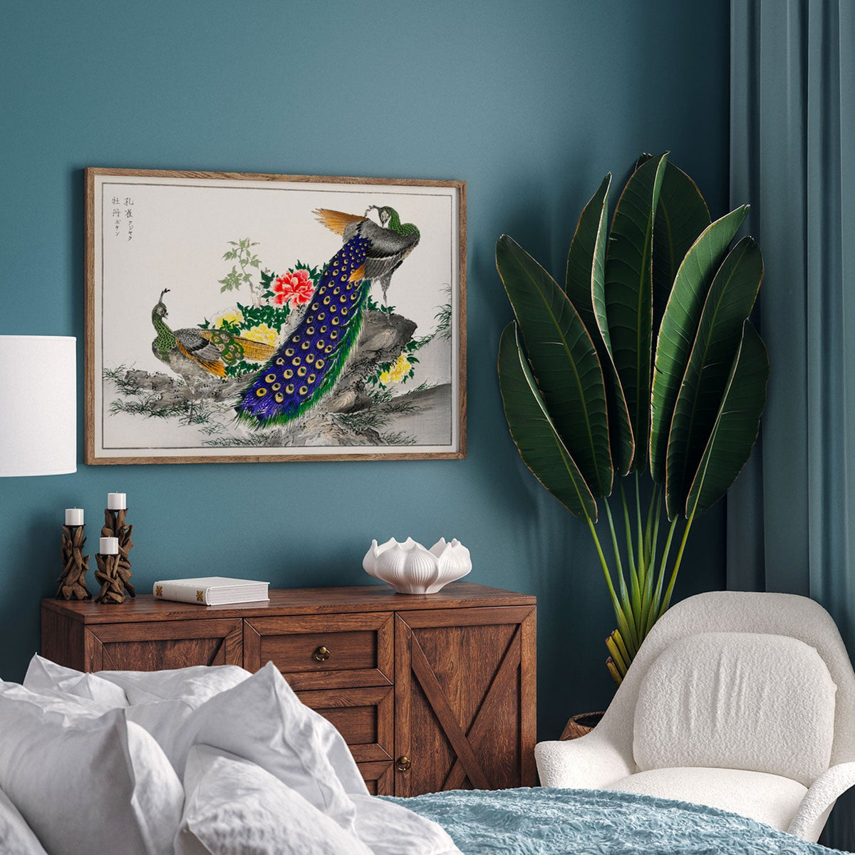 peacock and peony painting japanese art painting