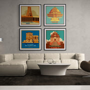 Indian Gallery Wall Art set of 4 Indian Monuments, Indian Heritage – image 4