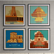 Indian Gallery Wall Art set of 4 Indian Monuments, Indian Heritage – image 5