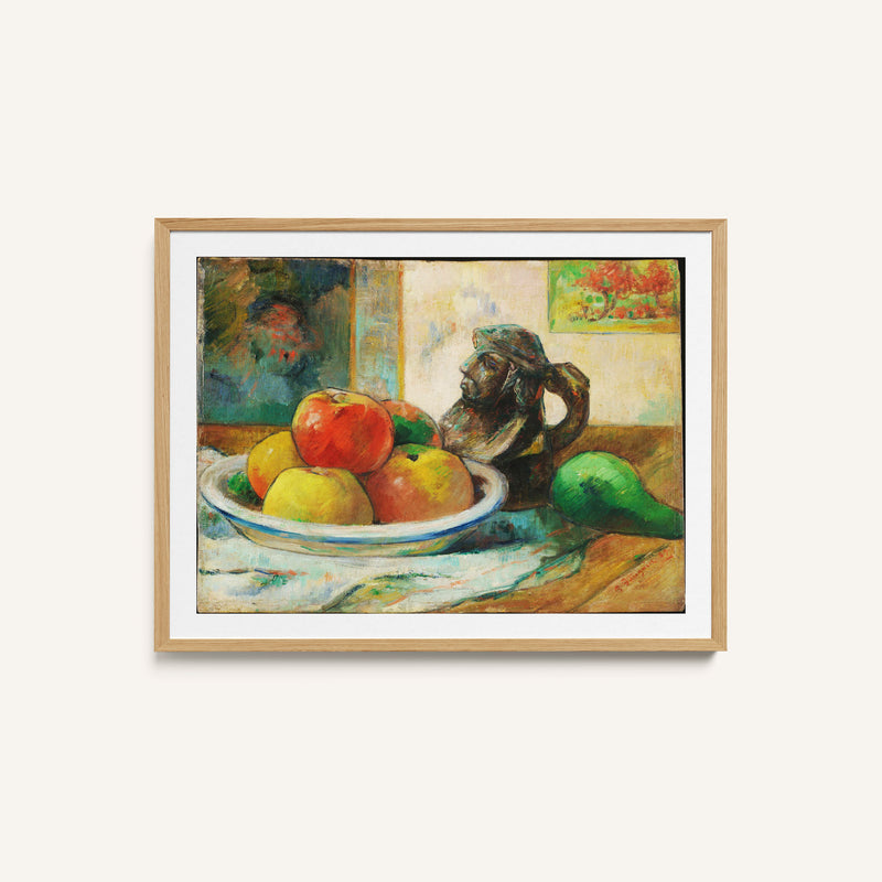 Still Life with Apples, a Pear, and a Ceramic Portrait Jug