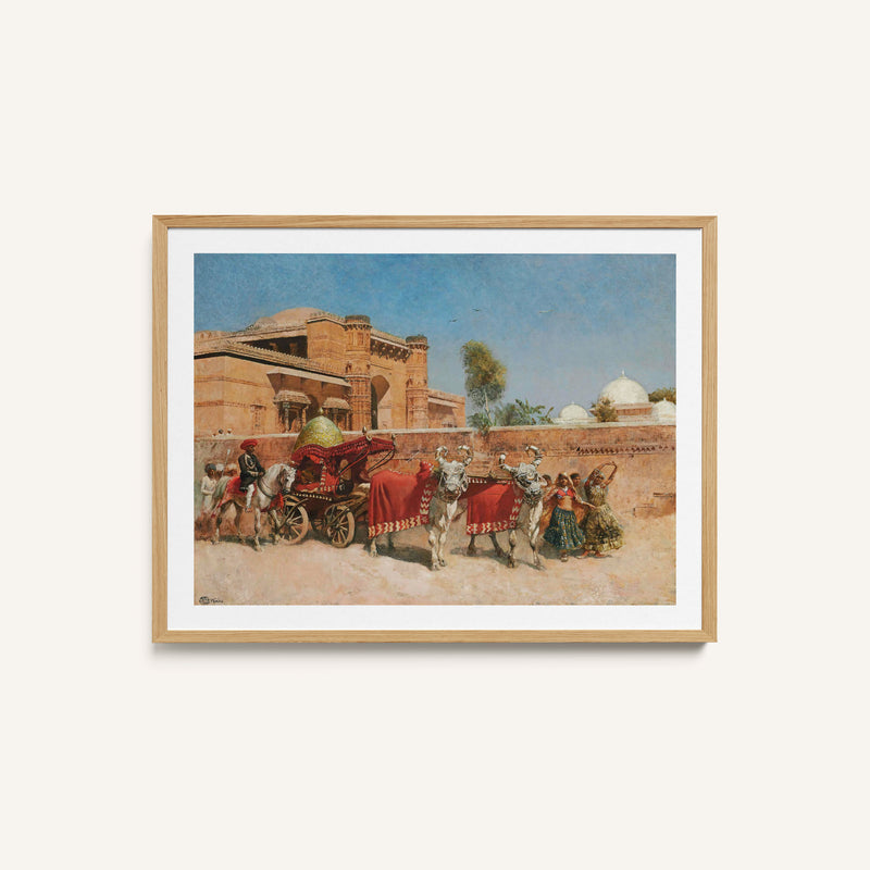 A Wedding Procession Before a Palace in Rajasthan