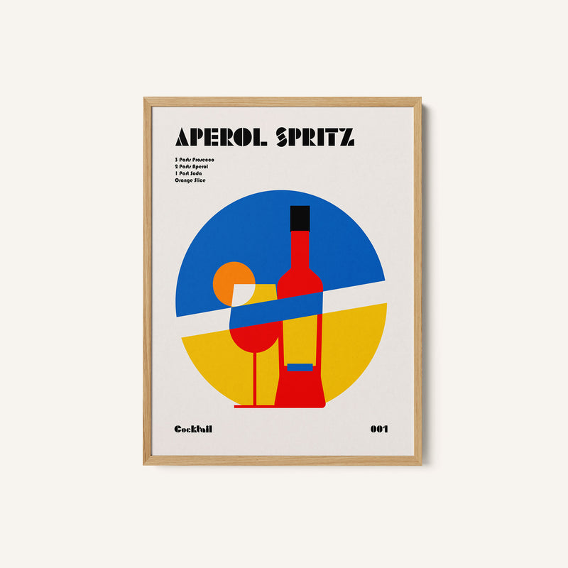 Aperol Spritz Cocktail Bauhaus Art Print