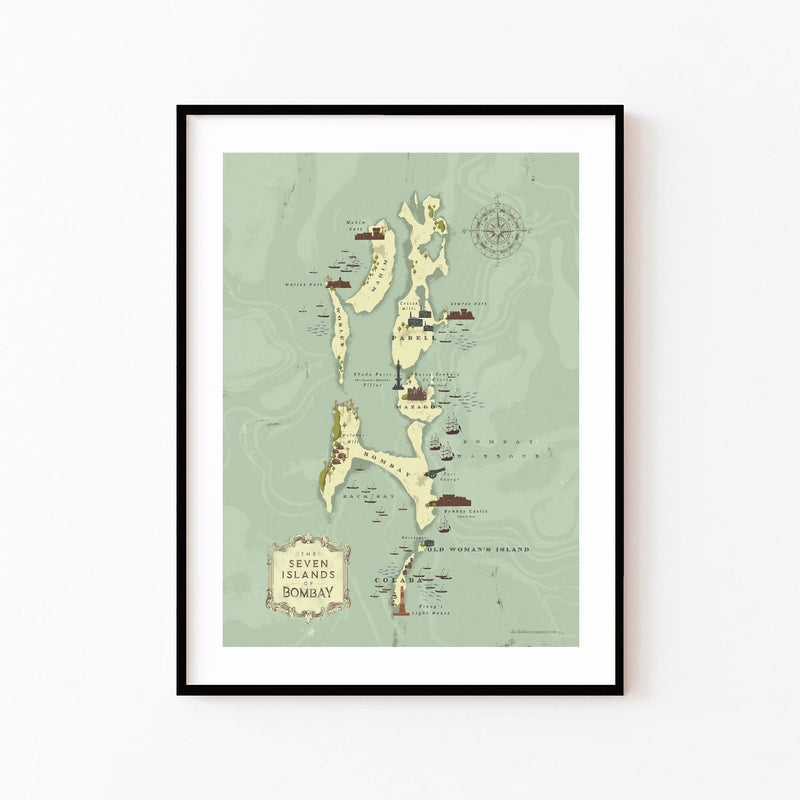 BOMBAY MAP, India Travel Posters