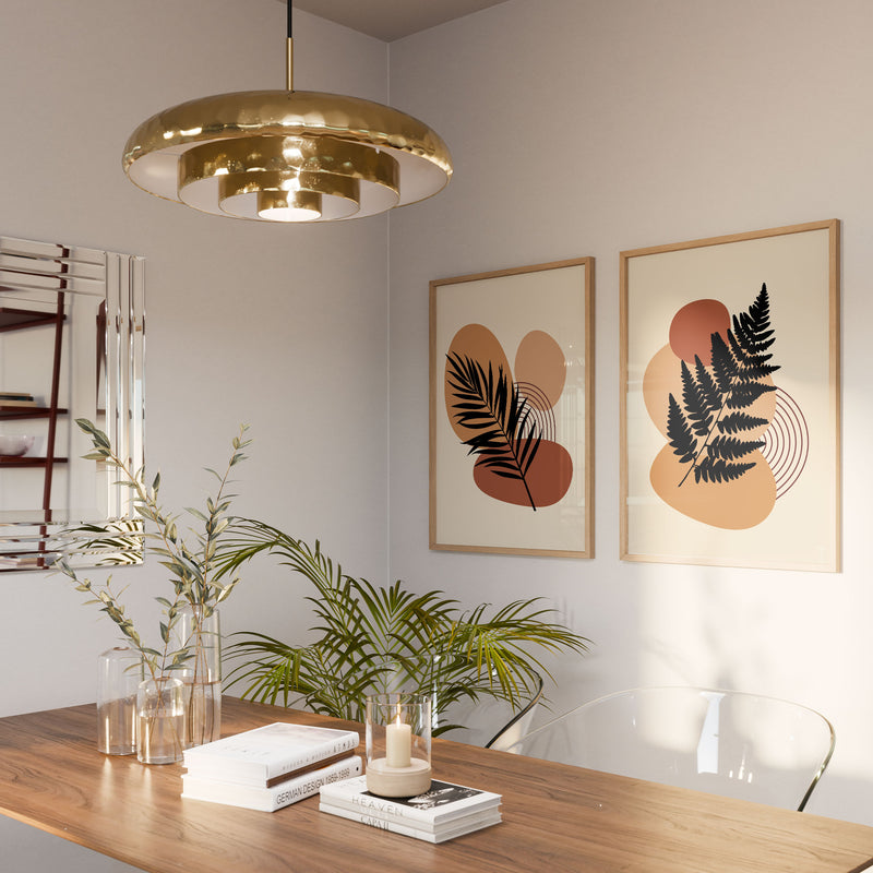 Boho Leaves Mid Century Modern