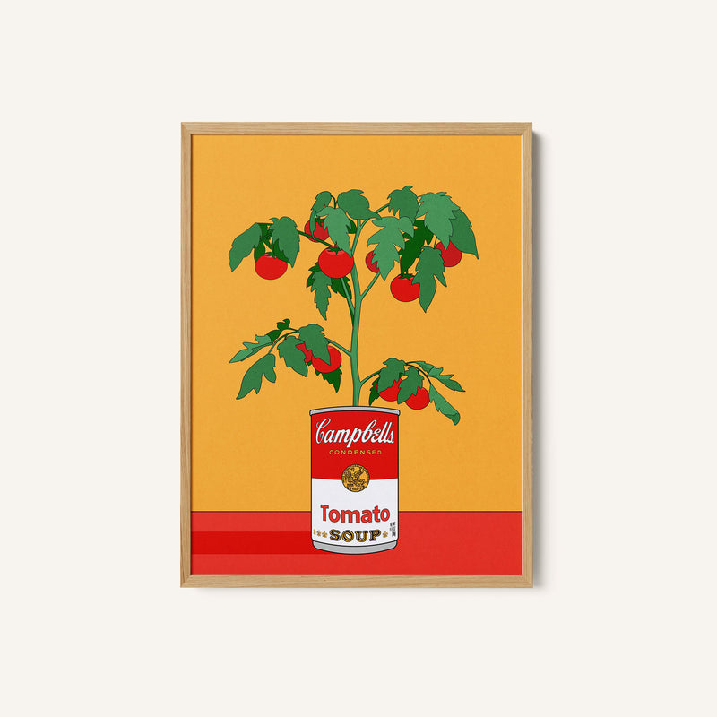 Campbells Soup Tomato Plant Retro Illustration