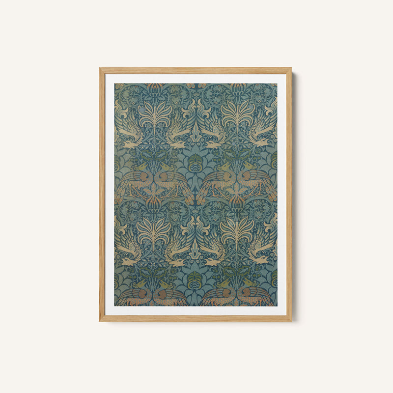 Designed by Panel Entitled Peacock and Dragon