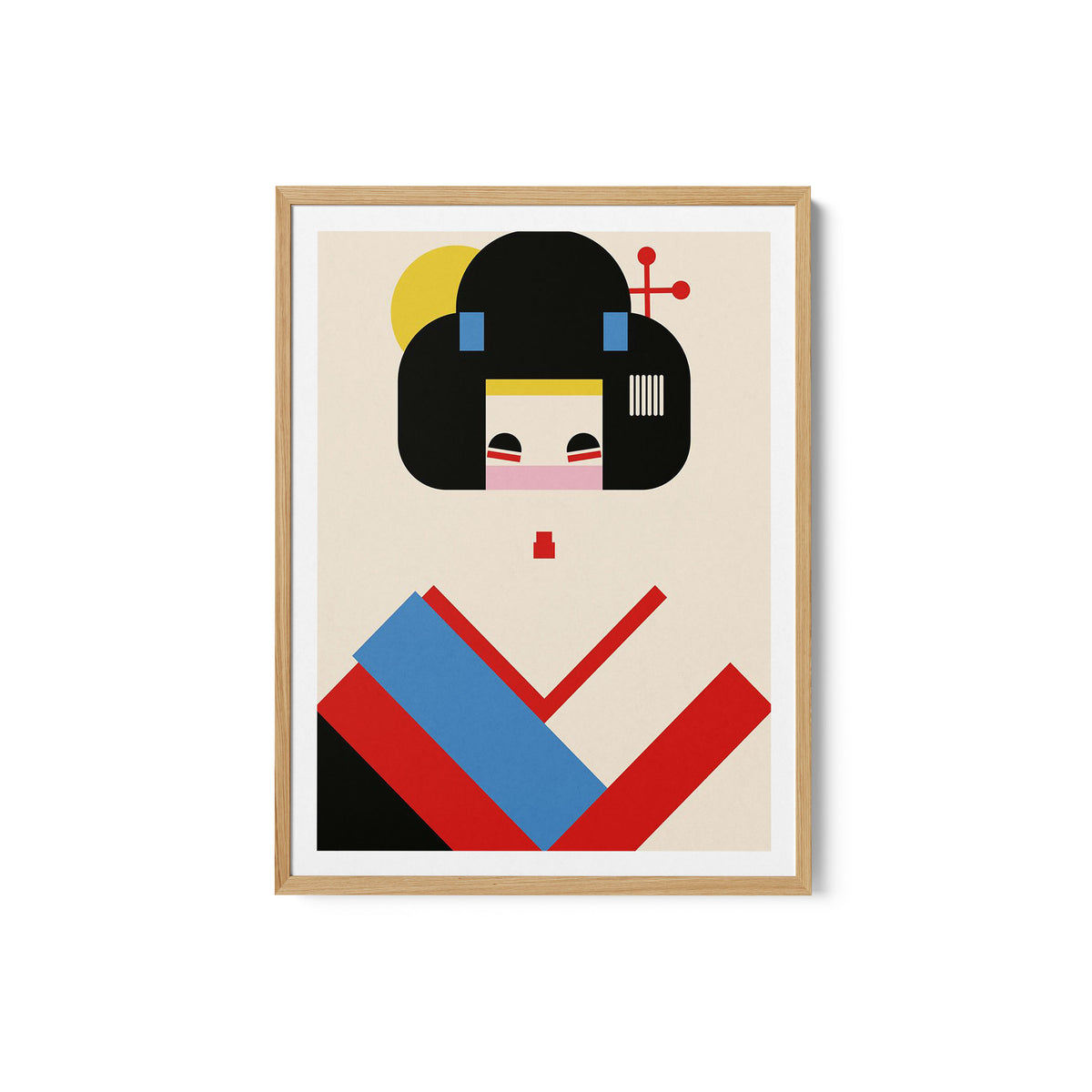Geisha Girl Geometric Illustration