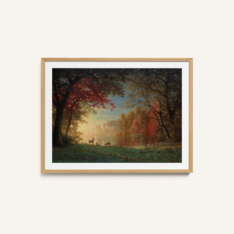 Indian Sunset, Deer by a Lake (1880–90)