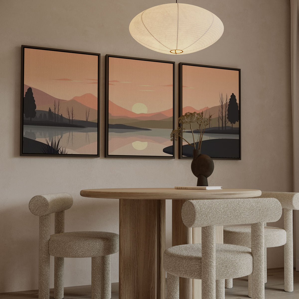 Minimalist Sunset Mountains Range