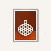Checkered Vase in Terracotta – image 1