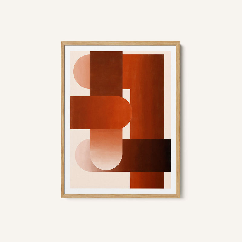 Minimalist Geometric Abstract in Terracotta Tones