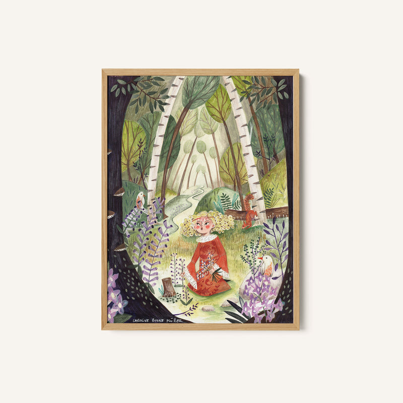 Princess in the Forest with Flowers