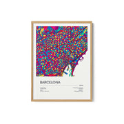 Road Map of Barcelona with Colorful Neighborhoods – image 2