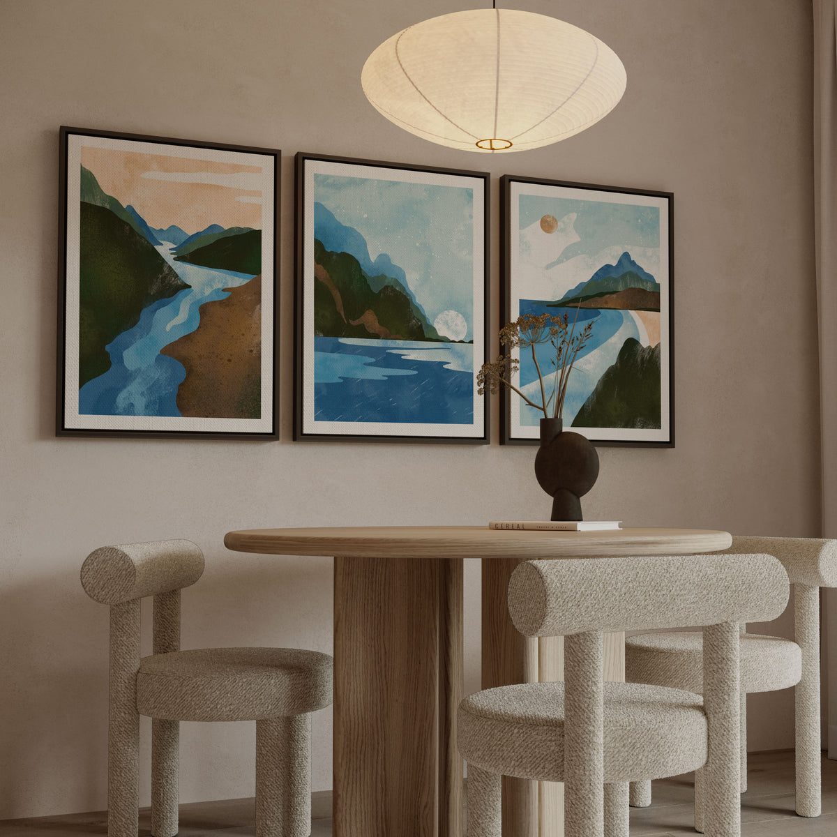Scandinavian Style. Abstract Geometric Mountain Landscape II